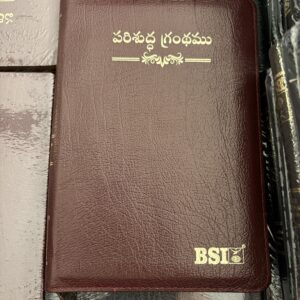 Compact size Korean print index with zip and maroon leather